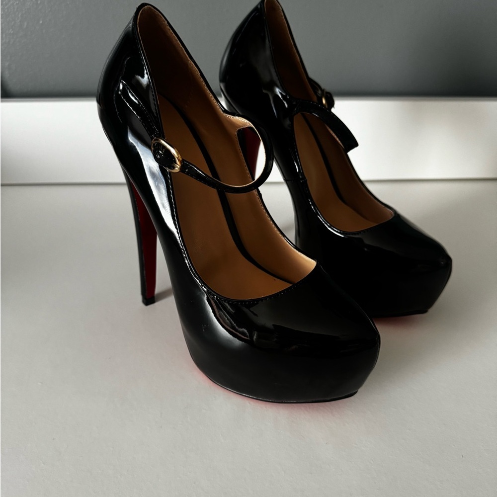 Womens Ankle Strap Stilettos High Heels Platform Black Size 5.5 New🍀 - Picture 5 of 6